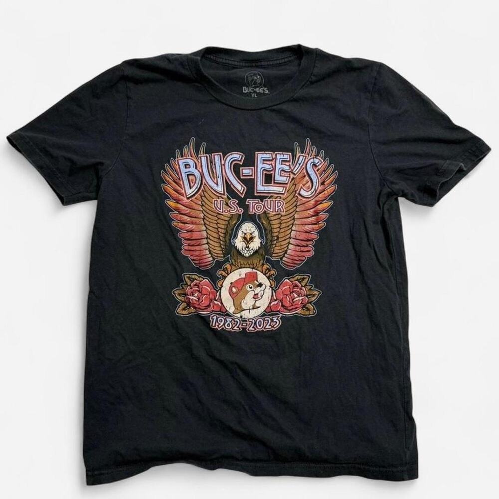 Buc-ee’s U.S. Tour 1982-2023 Graphic T Shirt Youth Large Fits Adult XS Black